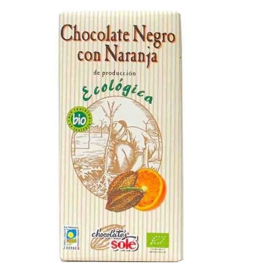 CHOCOLATE NEGRO 56  CON NARANJA SOLE 100 g BIO