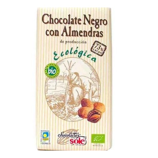 CHOCOLATE NEGRO 73  CON ALMENDRA SOLE 150g BIO