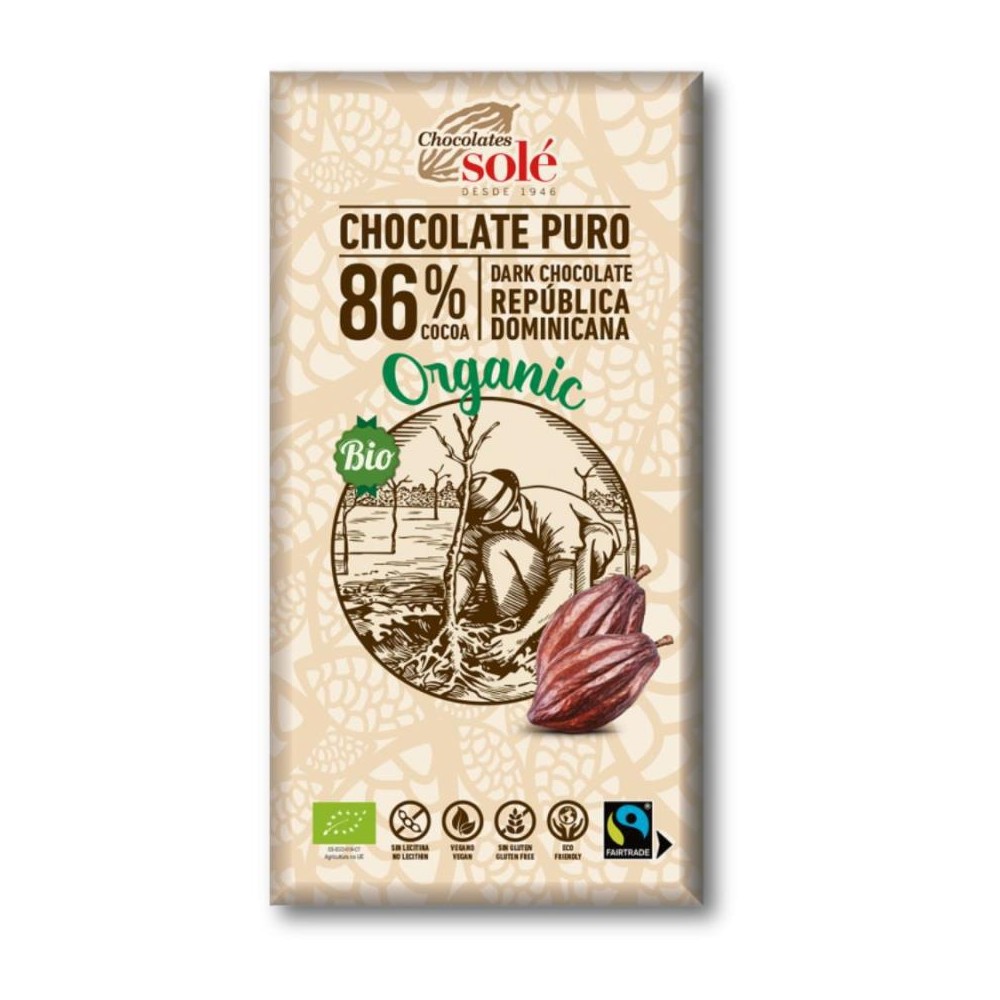  CHOCOLATE NEGRO 86  100g BIO SOLE